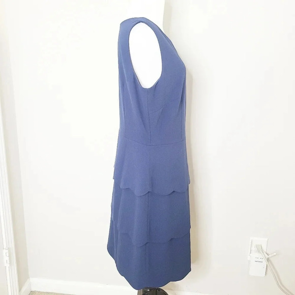 Garnet Hill Navy Blue Tiered Dress 8 - Picture 2 of 6